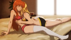 Eyes lingerie mahou shoujo lyrical nanoha bra mahou shoujo yuri 