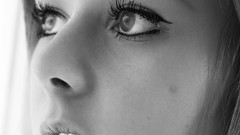 Eyes lips Profile monochrome grayscale