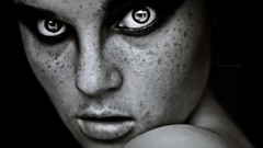 Eyes monochrome faces