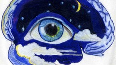 Eyes moon sleeping brain mind artwork