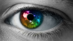 Eyes outer space rainbows