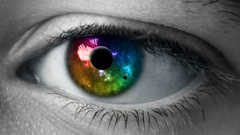 Eyes outer space rainbows