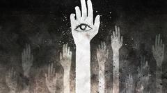 Eyes palm hands artwork