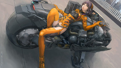 Eyes purple hair brown motorcycle com panties konachan