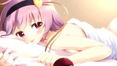 Eyes red eyes tongue pillows pink hair short hair touhou 