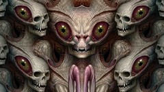 Eyes teeth alien fantasy art