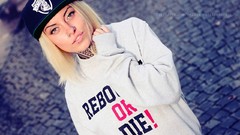 Eyes woman ass faces blondes tattoos lingerie models boobs 