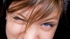 Eyes woman blink smiling blue eyes brunettes