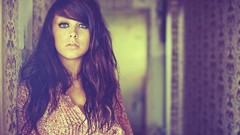 Eyes woman brunettes bangs models