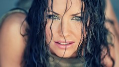 Eyes woman brunettes models evangeline lilly portraits