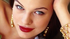 Eyes woman Celebrity Milla Jovovich faces Actress brunettes 