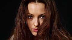 Eyes woman close-up black background faces brown eyes brunettes 