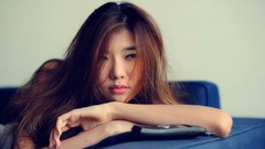 Eyes woman close-up Celebrity faces Chinese asians long hair 