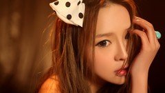 Eyes woman close-up faces asians models