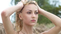 Eyes woman close-up faces blondes anna sbitnaya ukrainian