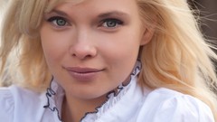 Eyes woman close-up faces blondes blue eyes Feeona A