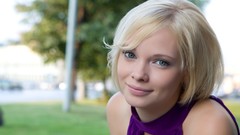 Eyes woman close-up faces blondes blue eyes short hair Feeona A