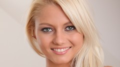 Eyes woman close-up faces blondes smiling blue eyes Annely 