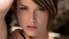 Eyes woman close-up faces blue eyes brunettes malena morgan