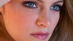 Eyes woman close-up faces blue eyes redheads Kennedy Nash