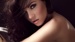 Eyes woman close-up faces brown eyes brunettes models open 