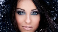 Eyes woman close-up faces brunettes