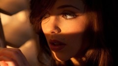 Eyes woman close-up faces brunettes Kiera Winters