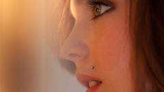 Eyes woman close-up faces brunettes Kiera Winters