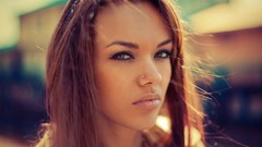 Eyes woman close-up lips faces brunettes Natasha Natali Danish