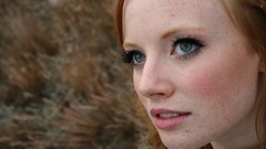 Eyes woman close-up lips faces freckles redheads