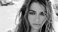 Eyes woman close-up lips faces monochrome Denise Richards