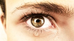 Eyes woman close-up teardrops