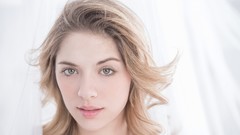 Eyes woman close-up white background faces blondes Lia Lia Lor