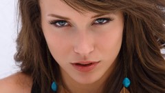Eyes woman close-up white background faces blue eyes brunettes 
