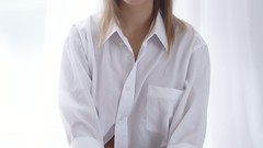 Eyes woman coffee legs blondes models Lada D white skirt