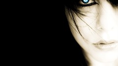 Eyes woman eye distance black background