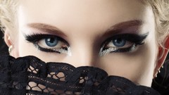 Eyes woman eye makeup lace blondes blue eyes