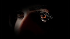 Eyes woman eyelashes close-up shadows brown eyes yellow eyes