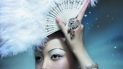 Eyes woman faces asians brunettes models