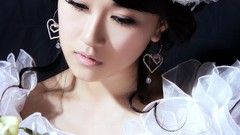 Eyes woman faces asians brunettes models