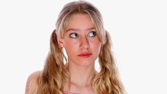 Eyes woman faces blondes models pigtails ella Fame Girls