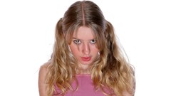 Eyes woman faces blondes models pigtails ella Simple Background 