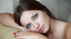 Eyes woman faces blue eyes brunettes