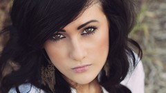 Eyes woman faces brown eyes brunettes looking up