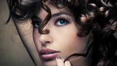 Eyes woman faces curly hair