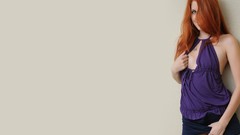 Eyes woman faces legs long hair blue eyes models redheads 