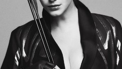 Eyes woman faces monochrome Actress christina hendricks redheads