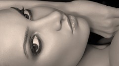 Eyes woman faces monochrome brunettes greyscale