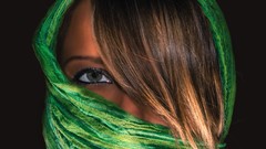 Eyes woman faces scarfs brunettes models