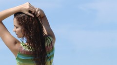 Eyes woman faces smiling long hair brunettes